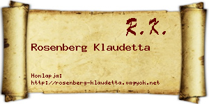 Rosenberg Klaudetta névjegykártya